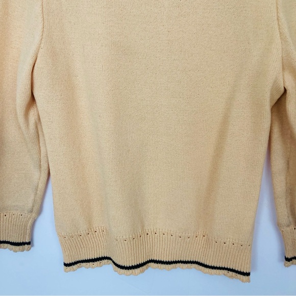 St. John Sport Cardigan Sweater Yellow Black Trim AS IS - Picture 15 of 15